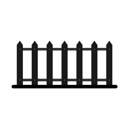 Wooden fence. Fence. Hedge Vector illustration. Wooden fence on white background.のイラスト素材