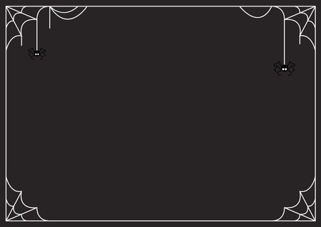 Happy Halloween background. Blank Halloween background. Spider in Halloween day. Spider web. Blank.のイラスト素材