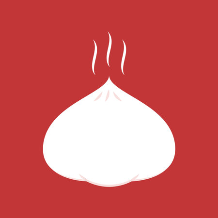 Chinese Steam Bun illustration vector. Asian food vector illustration. Baozi or bao is Chinese food.のイラスト素材