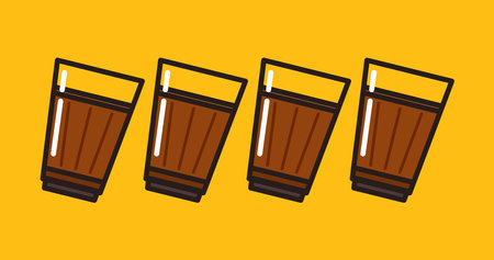 Indian hot drink vector. Indian chai icon. Chai is Indian drink.のイラスト素材