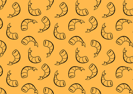 Shrimp pattern wallpaper. Shrimp symbol vector.のイラスト素材