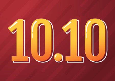 10.10 logo. 10.10 Shopping festival, Speech marketing banner design on red background. Vector illustration.のイラスト素材