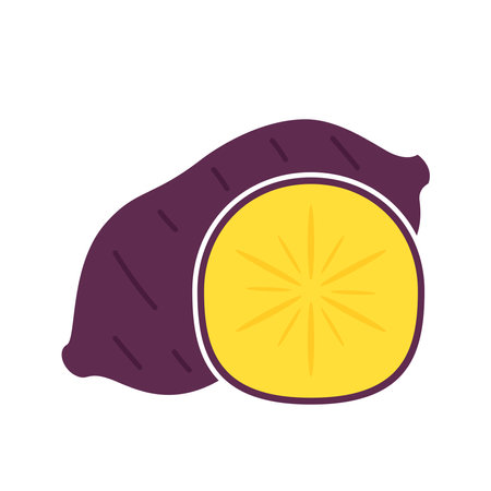 Roasted sweet potato. Roasted sweet potato on white background. Japanese Sweet potato.のイラスト素材