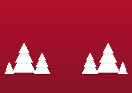 Greeting card with paper cut Christmas tree. Vector Illustration.のイラスト素材