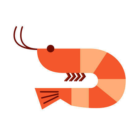 Shrimp doodle symbol. Shrimp logo design. Sea food logo.のイラスト素材