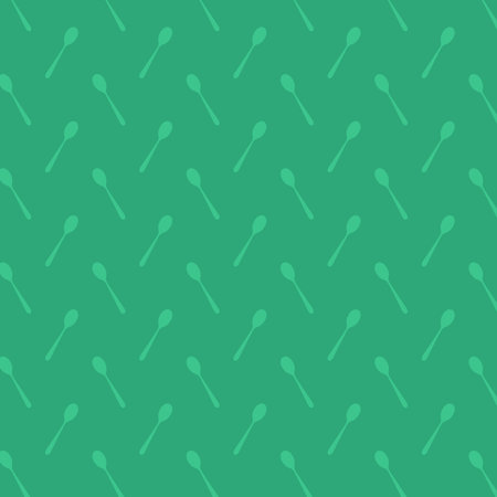 Spoon vector. Spoon pattern on green background.のイラスト素材