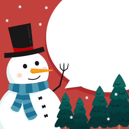 Christmas label vector. free space for text. sale card. Snow man character design.のイラスト素材