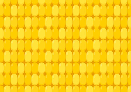 Corn pattern. Vector pattern with a grain of corn. Vector illustration in realistic style. Perfect for fabric, textile, wrapping paper and other decoration design.のイラスト素材