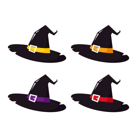 Witch hat cartoon vector. Witch hat on white background.のイラスト素材
