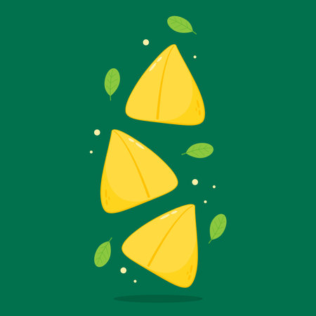 Samosa vector illustration. Samosa is indian food.のイラスト素材