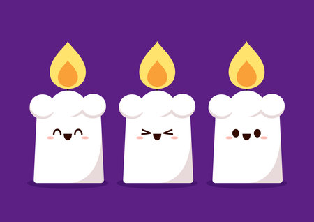 Candle cartoon vector. Candle in Halloween day. halloween elements vector. Candle character.のイラスト素材