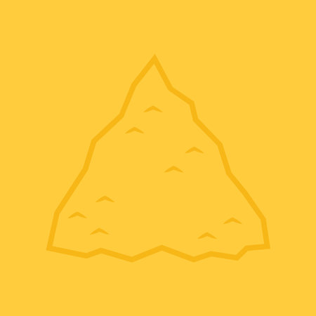 Nachos chip vector. Tortilla chips or nachos tortillas flat vector color icon.のイラスト素材