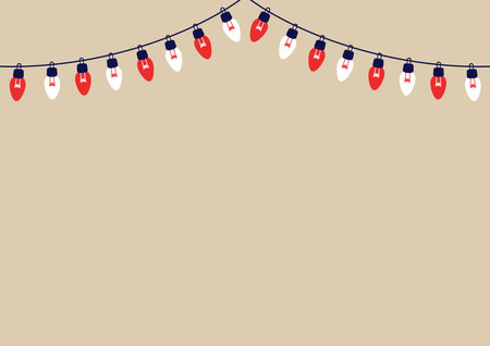 Christmas lights string. Vector illustration.のイラスト素材