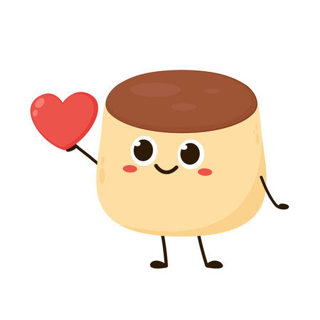 Pudding vector. pudding character design.のイラスト素材