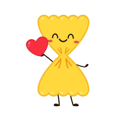 Farfalle pasta vector. Farfalle pasta on white background. Farfalle pasta cartoon vector.のイラスト素材