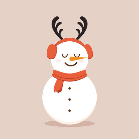 Snowman cartoon vector. Snowman wear a winter theme. Graphic resource about winter and christmas for content , banner, sticker label and greeting card.のイラスト素材