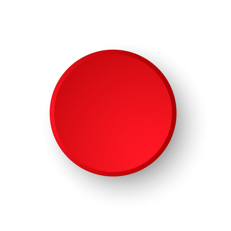 Round paper vector. Empty Red paper plate. Vector round plate Illustration on white background.のイラスト素材