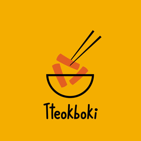 Tteokbokki Noodle vector. Korean food. Spicy rice cake.のイラスト素材