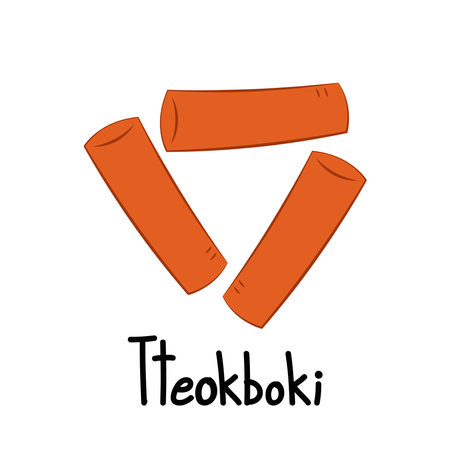 Tteokbokki Noodle vector. Korean food. Spicy rice cake.のイラスト素材