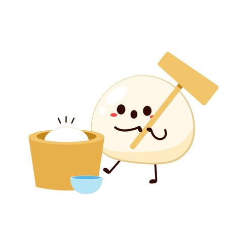 Making mochi vector. Mochi character design. Mochi vector.のイラスト素材