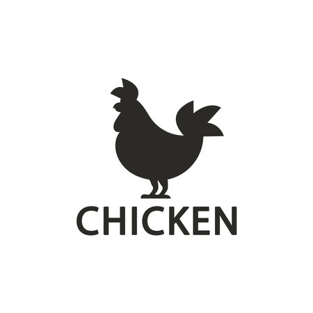 Chicken logo design. Chicken icon on white background.のイラスト素材