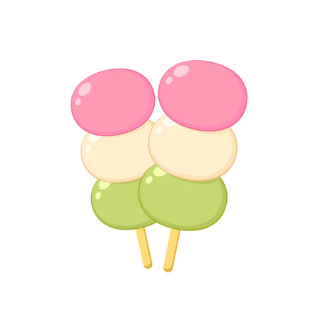 Mochi character design. wallpaper. free space for text. Mochi vector.のイラスト素材