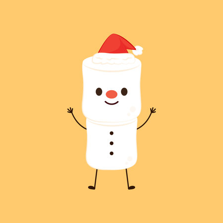 Cute marshmallow cartoon character. Marshmallow vector.のイラスト素材