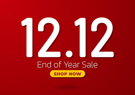 12.12 last month of the year online sale. Special day 12.12 Shopping day sale poster or flyer...