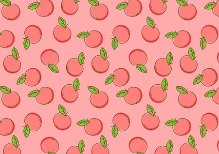 Peach pattern vector. peach symbol. wallpaper. free space for text. copy space.