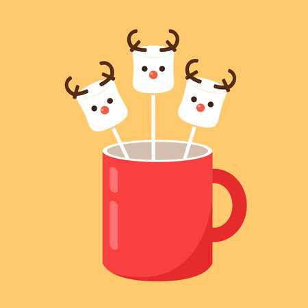 Cute marshmallow cartoon character. Marshmallow vector.のイラスト素材