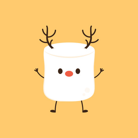 Cute marshmallow cartoon character. Marshmallow vector.のイラスト素材