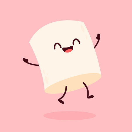 Marshmallow cartoon. marshmallow character design. Marshmallow vector.のイラスト素材