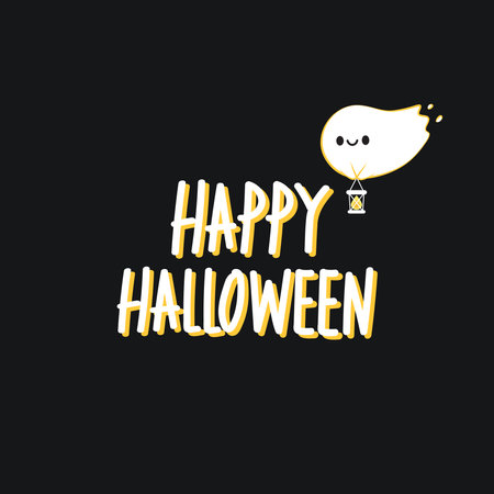 Cute ghost cartoon vector. Ghost character design.のイラスト素材