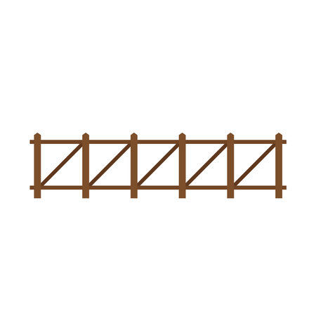 Wooden fence on white background. Wooden fence. Fence. Vector illustration. EPS 10.のイラスト素材