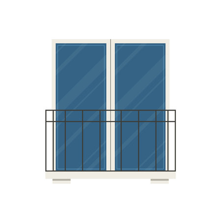 Balcony vector. free space for text. wallpaper. Door vector.のイラスト素材