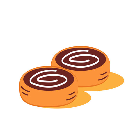 Cinnamon Roll cartoon vector. Cinnamon Roll on white background.のイラスト素材