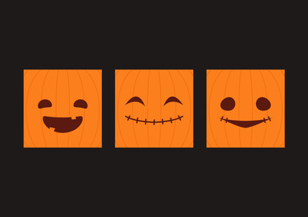 Pumpkin cartoon vector. Halloween vector background. Pumpkin face.のイラスト素材
