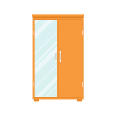 Wardrobe vector. Wardrobe on white background.のイラスト素材