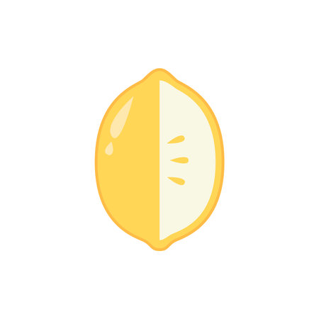 Lemon cartoon vector. Lemon on white background.のイラスト素材