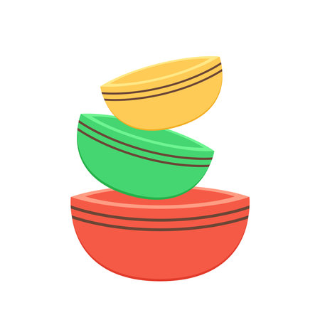 Bowl vector. bowl stack. Bowl on white background.のイラスト素材