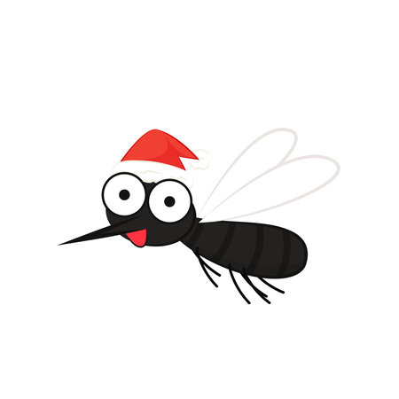 Mosquito cartoon. mosquito vector on white background.のイラスト素材