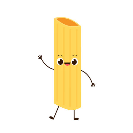 Penne noodle vector. Penne noodle. Macaroni character design.のイラスト素材
