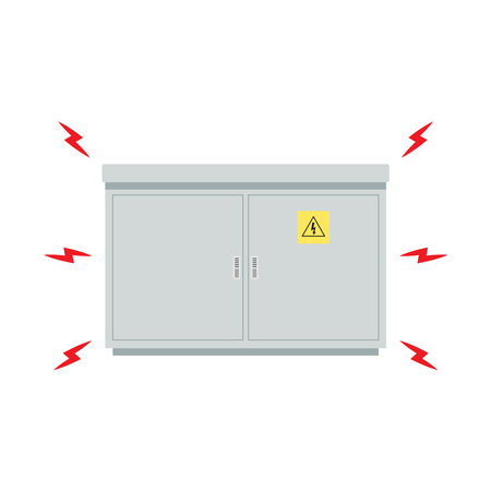 Electrical cabinet vector. free space for text. copy space. blank.のイラスト素材