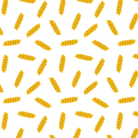 Fusilli pasta isolated on white background. Icon of fusilli pasta. Food is symbol of italian cuisine menu. Cartoon macaroni.のイラスト素材