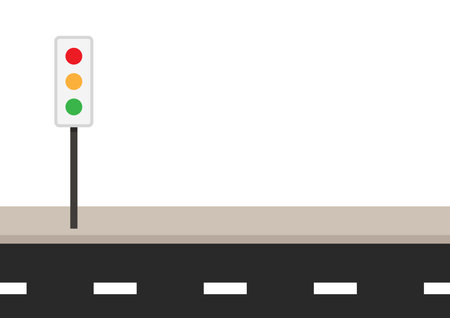Traffic lights vector. Traffic lights on Roadside vector.のイラスト素材