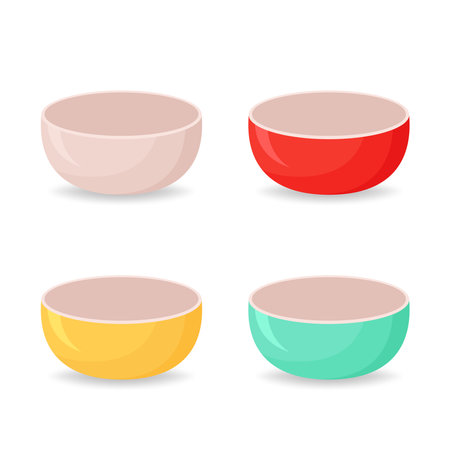Bowl on white background. bowl vector set.のイラスト素材