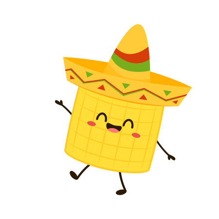 Corn vector. Corn character design. Corn on white background.のイラスト素材