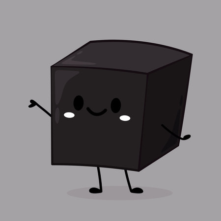 Grass jelly cartoon vector. Grass jelly isolate. Vector illustration of sweet dessert concept.のイラスト素材