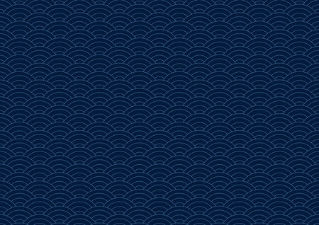 Seigaiha or seigainami literally means blue wave of the sea. Pattern abstract scales simple Spring Nature background with japanese circle pattern. Vector.のイラスト素材