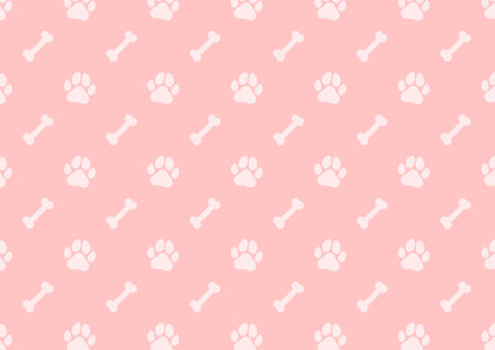 Dog Footprint pattern background. Footprint graphic. Pet outline.のイラスト素材